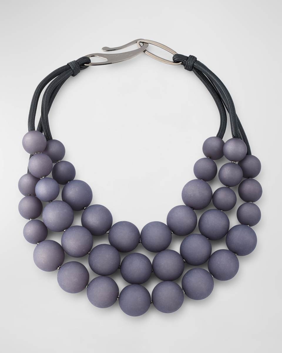Triple-Strand Beaded Necklace